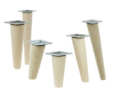 1x Möbelfüß aus Holz Schrank Bein Massivholz Schräg Gerade Konisch Möbelbein