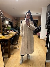 Fassbender Mantel K- Lammfell Teddy Lang Gr. 34-36 XS -S beige  122cm Wie neu 