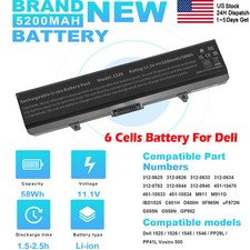 6 Cell X284G Battery For Dell