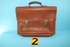 ALTE AKTENTASCHE SCHULTASCHE RANZEN LEDER BRAUN 60 ER JAHRE