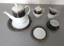 Romanov Teeservice 11 Personen, Kobaltblau-Gold, originalverpackt, Kaffeeservice