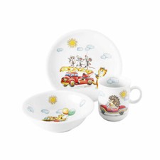 Seltmann Weiden Kinder-Set 3-tlg. Flinke Flitzer Geschirr Teller Schüssel Becher