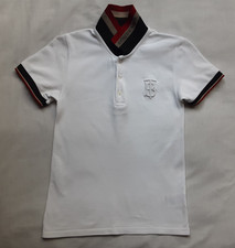 BURBERRY London England * KINDER LUXUS POLO SHIRT KURZARM * weiß * Gr. 140 - 10