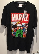 NEU MARVEL AVENGERS HERREN T-SHIRT XL PRINT-SHIRT SCHWARZ COMIC HULK THOR IRON