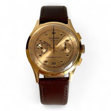 Gigandet Chronograph 50er 60er Jahre Gold 18K Herren Armbanduhr sehr selten