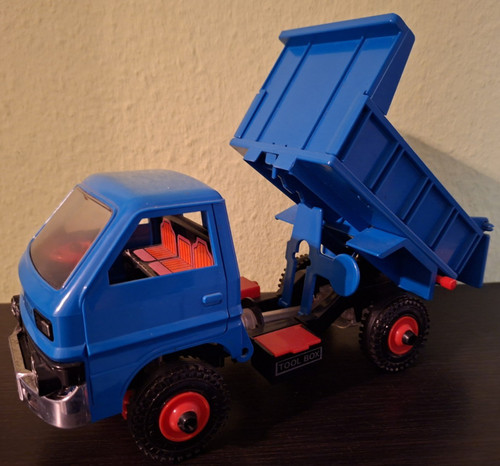 Vintage lkw kipplaster blau - vintage, lkw,