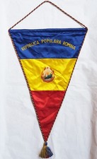 Federata Romina de ciclism antique silk flag from Romania