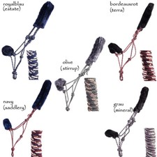 QHP Knotenhalfter weich unterlegt im Set mit Strick