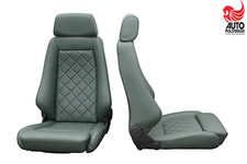 2 Recaro Specialist M Leder grün neu bezogen mit Rauten abgesteppt Profiqualität