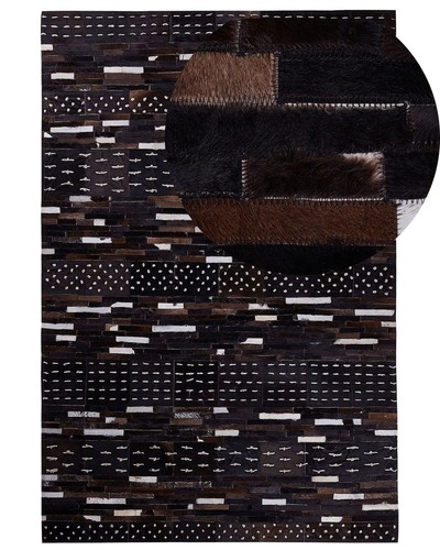 Teppich leder dunkelbraun - teppich,