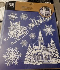 fensterbilder selbstklebend weihnachten Winter Mit Glitzer 