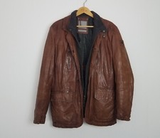 Milestone Lederjacke Gr. 52 L längere Herren Lammnappa Leder Jacke cognac
