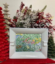 Großer Zigarrenaschenbecher aus Porzellan mit Elegantem Muster, 2 Ablagen