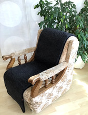 Sesselschoner Anti-Rutsch Sesselüberwurf Sitzauflage 100 % Wolle, 50 x 200 cm