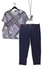 Damenmode Outfit Größe XXL mit Bonita Printshirt in Gr. XXL und Schmuck