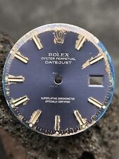 ORIGINAL ROLEX ZIFFERBLATT RARE DATEJUST 1601 CAL 1570 PIEPAN BLAU BLUE  HYPHEN
