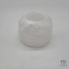 Himalaya Salt Dreams - Salzkristall Teelichthalter ROCK, Gewicht: ca. 400 g, Whi