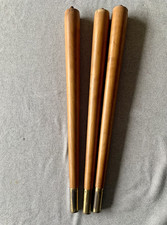 Vintage Tischbein 3er Set Holz braun Tischfuß Gewinde Möbelbein Nierentisch Bein