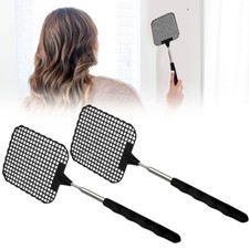 2er Set Teleskop Fliegenklatsche Ausziehbar 26–72cm Insektenschläger Schwarz