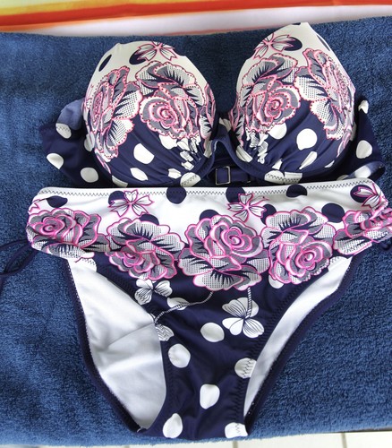 Bikini blau weiss mit - bikini, c