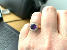Ehinger Schwarz TRESORO Ring, Amethyst und Brillanten, Rotgold, Größe 17,0