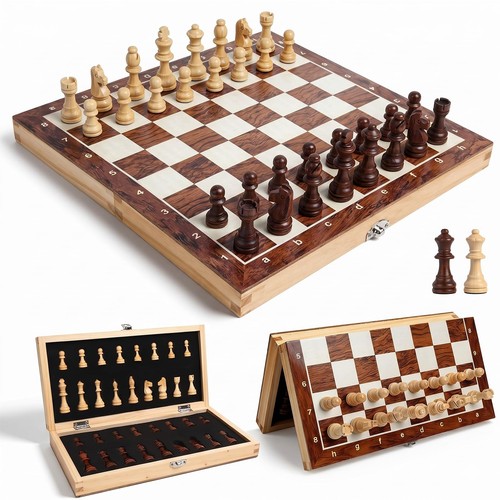 Schachspiel holz faltbares - holz,