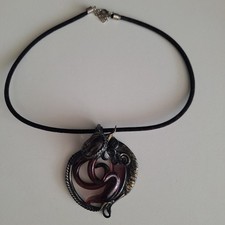 Indianer Schmuck, Lederband mit Schlangen Motiv