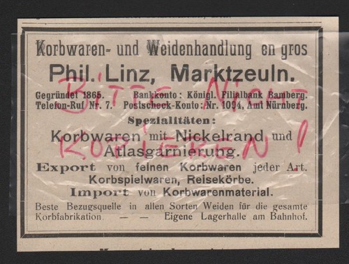 Marktzeuln werbung 1912 - marktzeuln,,