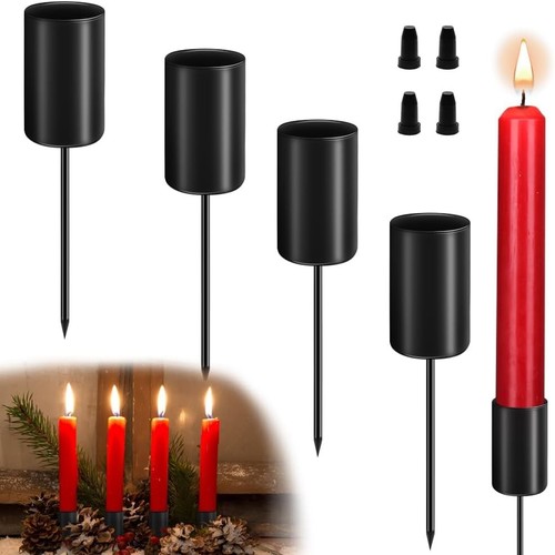 Retro schwarz kerzenhalter set - schwarz,