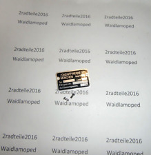 Zündapp,  Typenschild am Rahmen Universal   KS50 WC Typ530-010