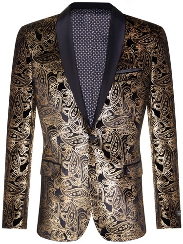 Herren klassisch gold paisley - gold,