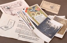 Original WW1 Konvolut Fotos + patriotische Ansichtskarten  + Urkunde