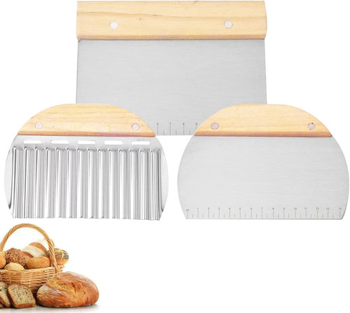 Teigschaber edelstahl 3pcs - teigschaber,
