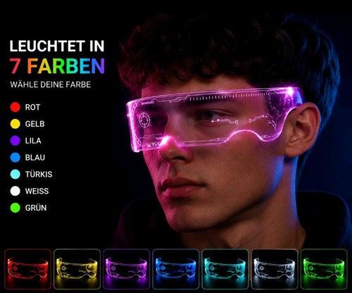 Led cyberpunk brille - cyberpunk,