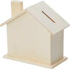 Spardose Haus aus Holz zum