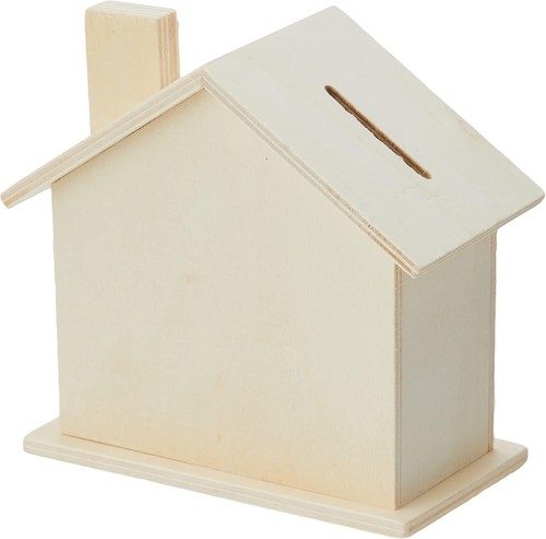 Spardose haus aus holz - spardose, zum