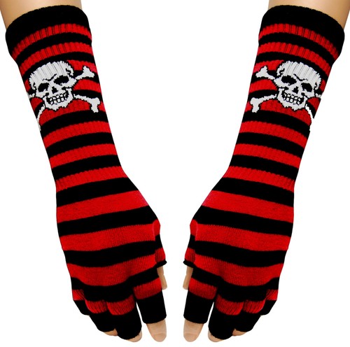 Gothic armstulpen totenkopf - armstulpen, 1