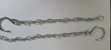 2 XSicherungskette verzink mit S-Haken ca.3mm Ø und Öse ca.10mm zum Anschrauben 