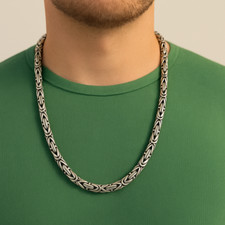 Königskette & Armband 7 mm  Massiv 925er Sterling Silber Halskette Herren 