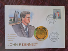 Numisbrief USA John F. Kennedy Präsident Half Dollar 1979 vergoldet stgl