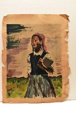 Vintage Aquarellgemälde