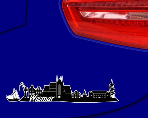 Wismar skyline aufkleber - wismar,
