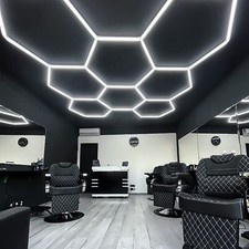 8 x Hexagon LED Lampe Röhren Werkstatt Garage Wand Decken Leuchte Beleuchtung