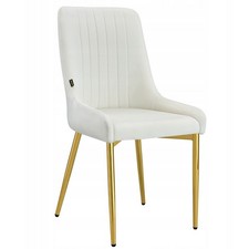 Stuhl Samt creme mit goldenen