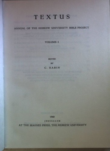 Textus annual the - annual, of