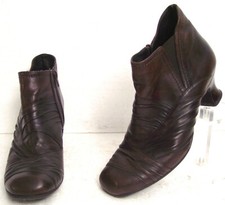 Braune Stiefelette, echtes Leder, 6 cm Absatz - Gr. 40 - roby & pier