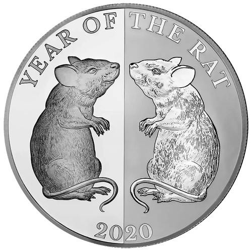 Silbermünze mirror rat jahr - mirror,