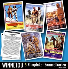 WINNETOU 5 SAMMELKARTEN mit DE FILMPLAKATEN SPANIEN PIERE BRICE LEX BARKER MAY