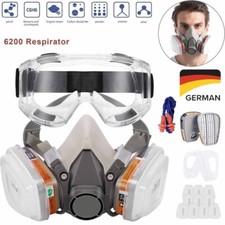 Atemschutz Halbmaske Gasmaske 6200 Staubmaske Lackiermaske Mit Wechselfiltern DE