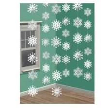 6x DEKO Schneeflocken Hänger